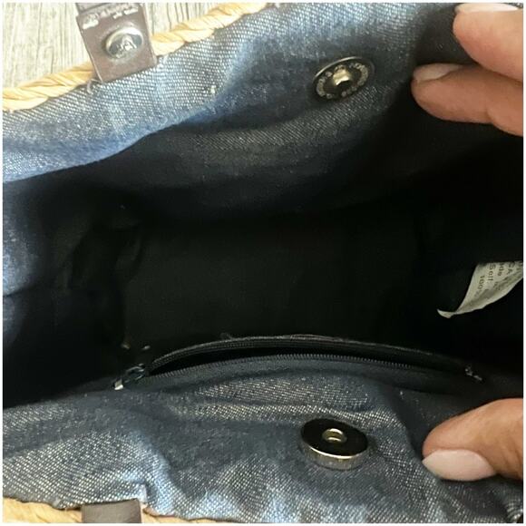 Roxy straw purse Woven 8x8x4 basket Bag Boho Hippie Cali Vibes Beach Vintage 90s - Picture 12 of 12